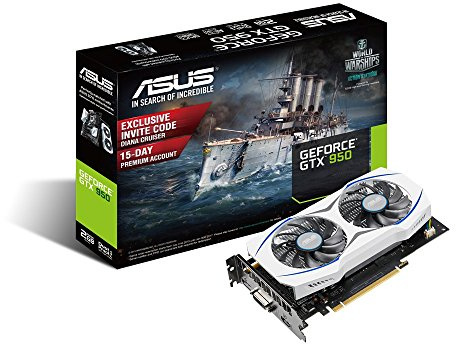 ASUS GTX950-2 NVIDIA GeForce GTX 950 G 2GB Graphics Card (Active 950 SDRAM GDDR5-PCI Express 3.0 4096 x 2160 Pixels)