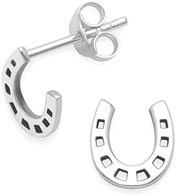 Heather Needham Sterling Silver Horseshoe Earrings - SIZE: SMALL 8mm. Gift Boxed Horseshoe Stud Earrings. 5031
