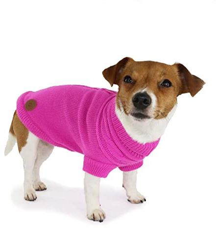 Ancol Maglione a maglia per cani rosa grande (lunghezza 50 cm)