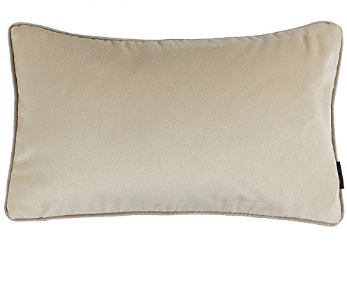 McAlister Textiles Matter Samt | Kissenbezug für Sofakissen in Champagner Gold | 60 x 40cm | erhältlich in 25 Farben | griffester Samt edel paspeliert | Kissenhülle für Samtkissen