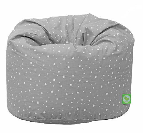 BeanLazy ® 100% Cotton Large Grey Stars Bean Bag with Filling