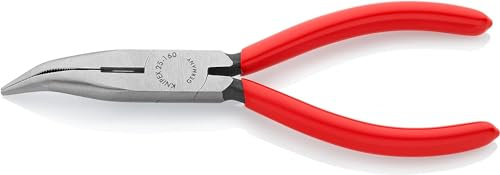 Knipex Pinza per Meccanica - con Becchi Mezzotondi con Tronchese (Pinza per Radiotecnici) Bonderizzata Nera, Rivestiti in Resina Sintetica 160 Mm (Confezione Self-Service/Blister) 25 21 160 Sb
