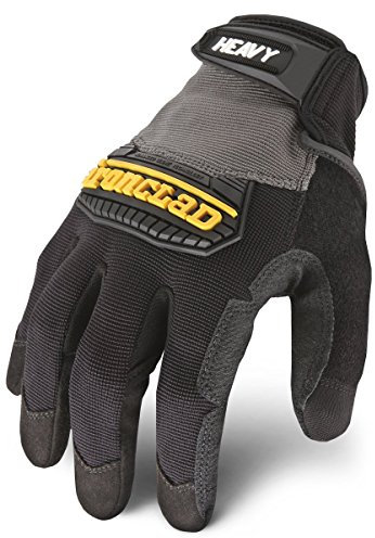 Ironclad Heavy Utility Work Gloves HUG, High Abrasion Resistance, Performance Fit, Durable, Machine Washable, (1 Pair), SMALL Black & Grey