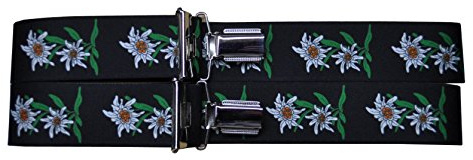 Alpin-Trachten Trachtenhosenträger Hosenträger Edelweiss (Schwarz)