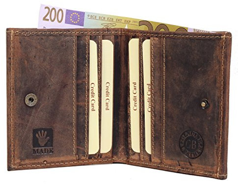 Greenburry Vintage Portemonnaie Leder Geldbeutel braun | Hochformat