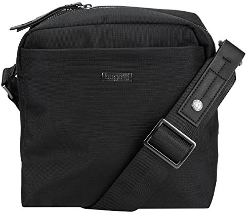 Bugatti Contratempo kleine Umhängetasche für Herren, Schultertasche Messenger Bag Kuriertasche, Schwarz