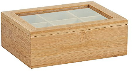Zeller 25360 scatola per bustine da tè in bambù, 21 x 16 x 7,5 cm