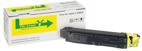 Kyocera TK-5160Y Toner Drucker Gelb. Original Tonerkartusche 1T02NTANL0. Drucker Toner kompatibel für ECOSYS P7040CDN. Druckertoner für bis zu 12.000 Seiten