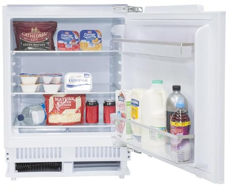 SIA RFU101/EI 135L Integrated Built In Under Counter Fridge, Auto Defrost, Electronic Temperature Control, Quiet Operation 35dB, E Energy Rating, 2 Years Parts & Labour Guarantee