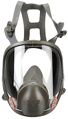 3M Safety 142-6900 Safety Reusable Full Face Mask Respirator, Dark Grey, Large