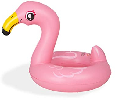 Heless 990 – Simring för dockor, Flamingo Ella, storlek 35–45 cm, för badnöje i poolen, i sjön och badkaret, rosa
