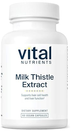 Vital Nutrients Milk Thistle Extract 250mg - Vegan Milk Thistle Supplement for Liver Function & Detox - Antioxidant Support for Glutathione Production - Gluten, Dairy, Soy Free - Non-GMO - 60 Capsules
