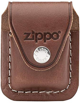 Zippo - Pochette De Ceinture pour Briquet Tempête, en Cuir Marron, Pochette Pratique avec Pince