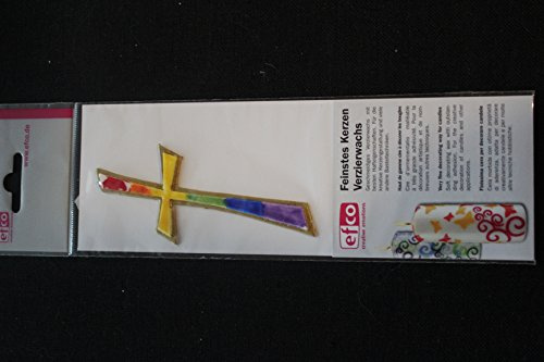 efco Kreuz Wachs Dekoration, Rainbow, 110 x 45 mm