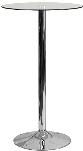 Flash Furniture Fredrick 23.75'' Round Glass Table with 41.75''H Chrome Base