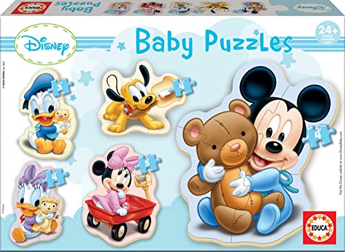 Educa - Baby Puzzle Mickey Mouse | 5in1 Babypuzzleset 3/4/5 Teile | Mickey Disney, Erstes Puzzle | ab 24 Monaten (13813)