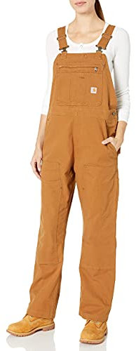 Carhartt, Salopette Rugged Flex® in cotone canvas, Loose Fit Donna, Carhartt® Brown, XS