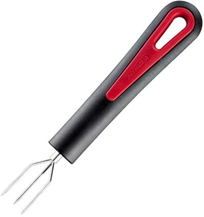Westmark Pellkartoffelgabel mit 3 Zinken, Länge: 16,3 cm, Rostfreier Edelstahl/Kunststoff, Gallant, Schwarz/Rot, 291422E1