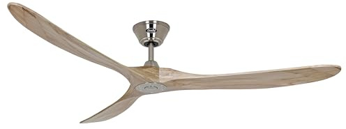 CasaFan | Deckenventilator ECO GENUINO | Rotorblatt-Ø 1800 mm, natur / Chrom
