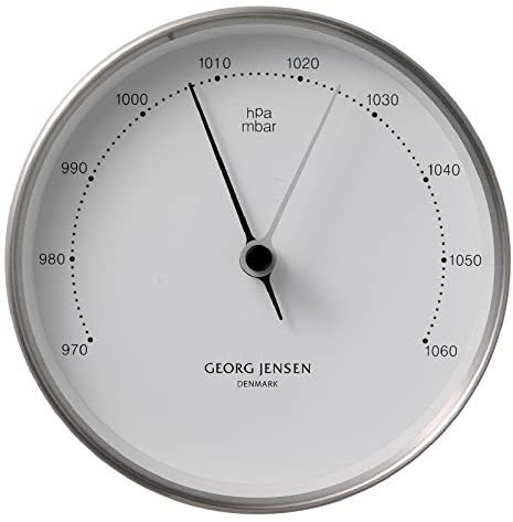 Georg Jensen Barometer Henning KOPPEL 10cm Stahl-weiß