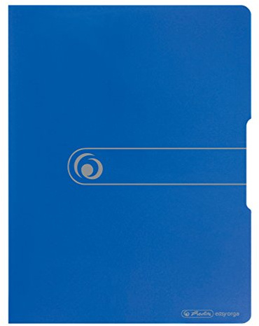 Herlitz 11207347 Sichtbuch A4, 20 Klarsichthüllen, aufgeklebtes Rückenschild, opak blau