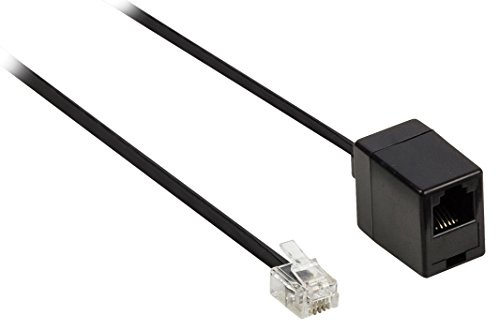 Valueline RJ11 Maschio a RJ11 Femmina Telecomunicazioni Estensione Cavo, 5 Metri Lunghezza, Nero