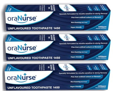 OraNurse Unflavoured Toothpaste 50ml - Pk of 3