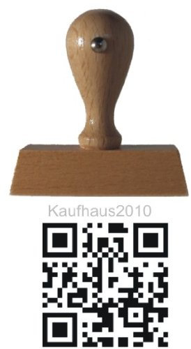 QR-Code Holzstempel vom Kaufhaus2010