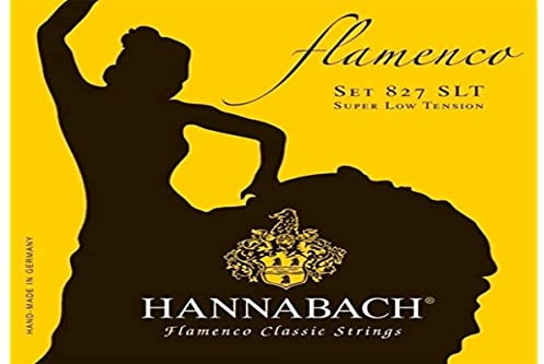 Hannabach Cuerdas para guitarra clásica Flamenco serie 827 Super Low Tension juego de 3 bajos Made in Germany - 8277SLT