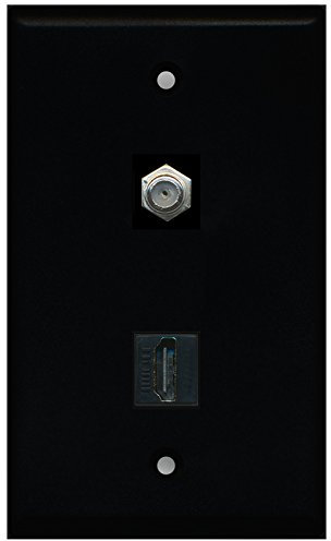 RiteAV - Nero 1 porta HDMI 1 porta cavo coassiale TV - piastra a parete tipo F