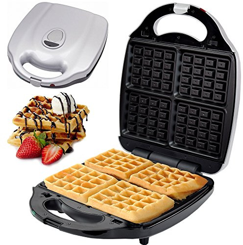 Syntrox Germany XXL Waffeleisen für Belgische Waffeln mit herausnehmbaren Platte
