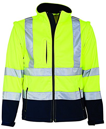 Elka Visible Xtreme Jacke, Fluoreszierendes Orange/Marineblau, Large