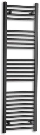 Companyblue Black Heated Towel Rail Radiator | Flat Ladder Bathroom Radiator | 400x1400mm