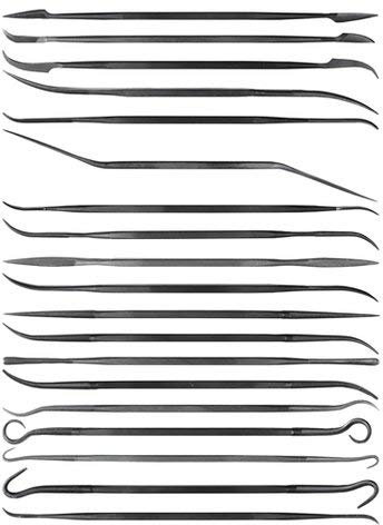 PFERD 014783 Riffler Dateien/Raspeln, Präzisionsfeilen, Serie 711P, 2 Hieb, 180mm x 8.5mm, 12 Stück