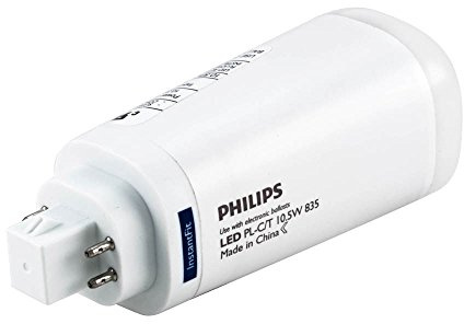 LED Lamp, PL Vert, 10.5W, 3500k, 4-Pin GX24Q