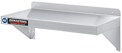 DuraSteel Edelstahl-Wandregal, 61 cm breit x 35,6 cm tief, kommerzielle Qualität, NSF-Zertifiziert – gut für Restaurant, Bar, Zuhause, Küche, Waschküche, Garage und Hauswirtschaftsraum