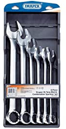 Draper 26695 Hi-Torq Metric Combination Spanner Set, 34mm-50mm, 6 Pieces , Blue