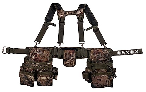 Bucket Boss - Camo Tool Belt with Suspenders, Tool Belts - Original Series (85035), Multicolor, 52”
