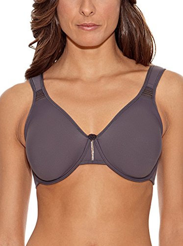 Selene, Reggiseno Contenitivo Donna con Spalline Larghe Comfort e Ferretto, Senza Imbottitura, Collezione Lorea, Colore Grigio, Taglia 4D