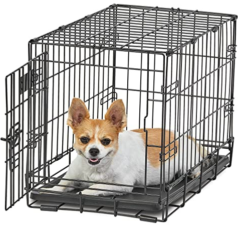 MidWest Homes for Pets XS LifeStages Hundebox mit einer Tür, zusammenklappbar, verbesserte Sicherheit, inkl. auslaufsicherer Bodenwanne, Trennwand, Griff, Gummifüßen, 59 cm