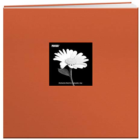 Pioneer 12-Inch by 12-Inch Cloth Cover Postbound Memorybook with Window, Orange