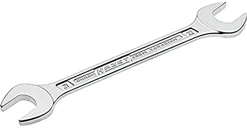 HAZET Doppel-Maulschlüssel 450N-21X22 verchromt, Schlüsselweite: 21 x 22 mm | Maulstellung: 15° | Schaft mit extra stabilem HAZET Doppel-T-Profil | Made in Germany