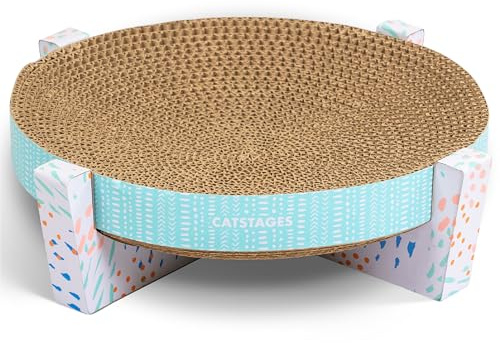 Catstages Scratch, Snuggle & Rest – 2‑in‑1 Indoor Cat Scratcher & Elevated Cat Lounger, Catnip Included
