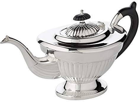 EDZARD Teekanne Queen Anne, schwerversilbert, für 900 ml - Höhe 16 cm, Breite 14 cm, Länge 28 cm, Fuß 8 x 10 cm