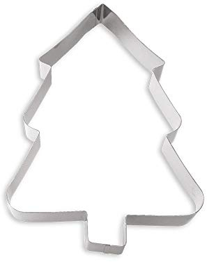 DECORA 0256103 EDELSTAHLFORM Weihnachtsbaum 28CM, Silber/Schwarz
