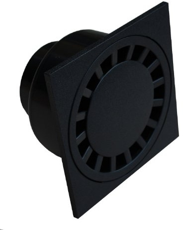 Hofablauf 20 x 20 cm schwarz, senkrechter Abgang