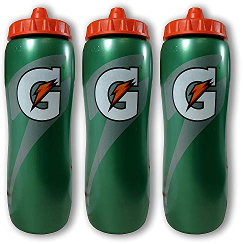 Gatorade 32 Ounce Contour Style Squeeze Water Bottle, 3 Pack