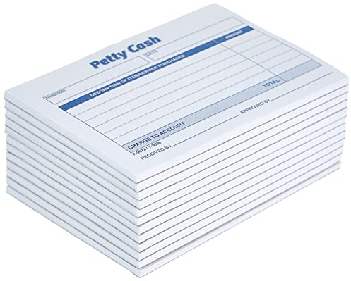 Adams Petty Cash Receipt Pad, Carbonless 1-Part Book, 5 x 3.5 Inches, 50 Copies per Pad, Rent Receipts Set, Pack of 12 (9672ABF)