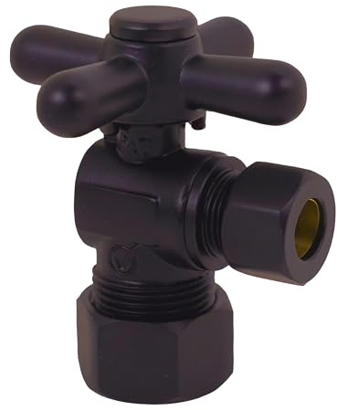 Westbrass D105BX-12 Absperrventil mit Kreuzgriff, 1/4-Drehung, 1,6 cm x 0,95 cm Außendurchmesser, Oil-Rubbed Bronze
