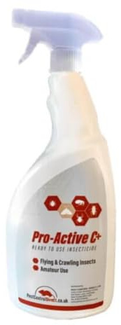 Pro-Active C+ Clothes Moth, Carpet Moth, Spider, Woodlice, Ant, Carpet Beetle, Cockroach, Stored Product, Food Product, Silverfish, Bristletail Control Spray 1 litre
